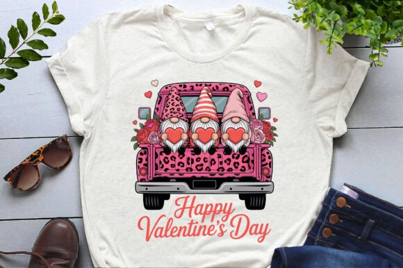 Cute Gnomes Leopard Truck Valentine s