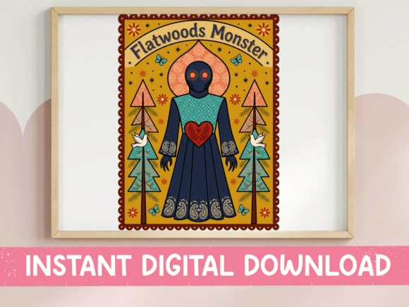 Flatwoods Monster Folk Art Print
