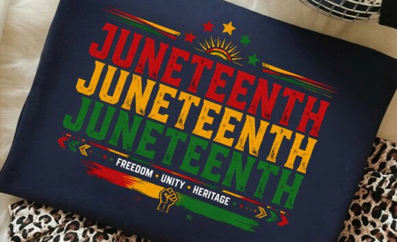 Juneteenth Typography Retro T-shir Png