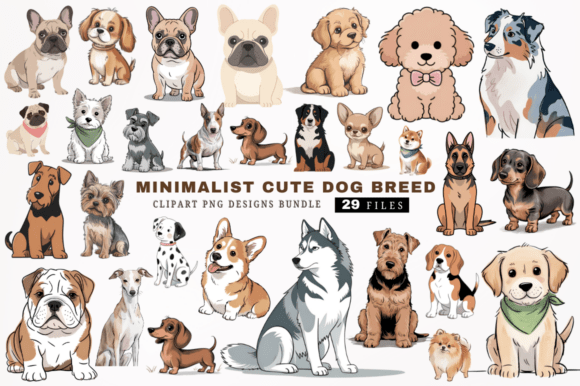 Minimalist Cute Dog Breed Clipart PNG Review