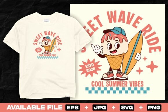 Retro Ice Cream Cartoon T Shirt Design Review