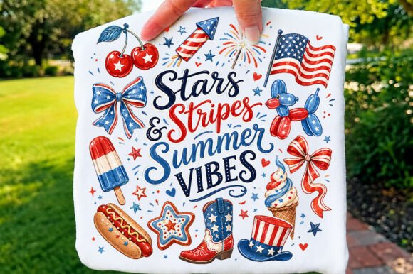 Stars Stripes Summer Vides T-shirt Png Review