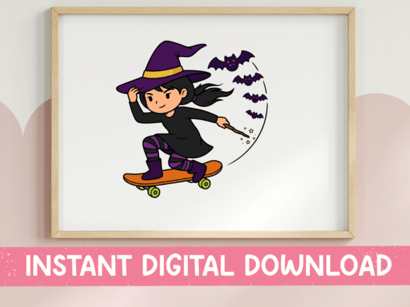 Witch Skateboarding Halloween Design Review